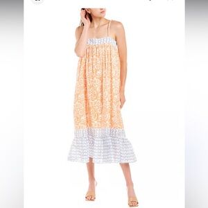 Ash & Eden stunning printed Inessa midi dress coastal cottagecore size Medium